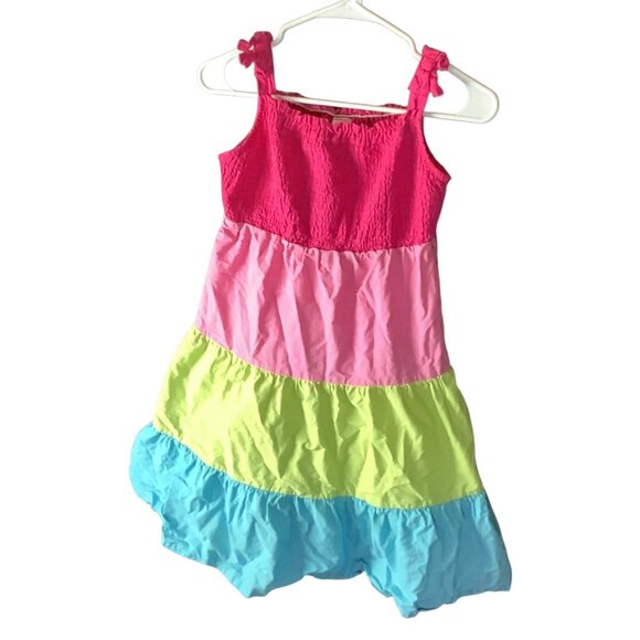 Gymboree Girls Summer Dress Ice Cream Sweetie Color Block Dress Multicolor Sz 12 - Picture 1 of 16